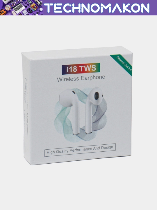 Simsiz quloqchinlar i 18 5.0 TWS Bluetooth, mikrofoni bilan