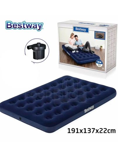 Надувной матрас Bestway 67287, 191х137х22 см, с электронасосом — BEST25-67287