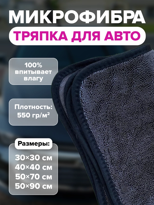 Автомобильная тряпка из микрофибры, полотенце для мойки авто