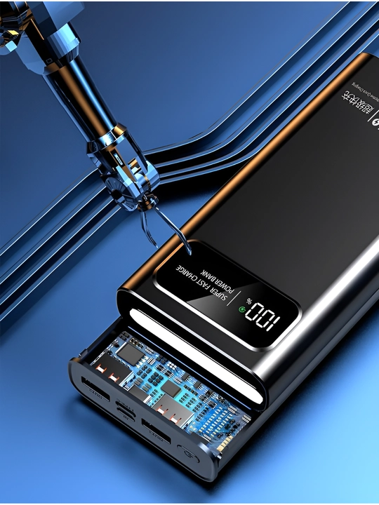 Tashqi Power Bank batareyasi, 66W, 20000 mA, tez zaryadlash, 22,5 Vt