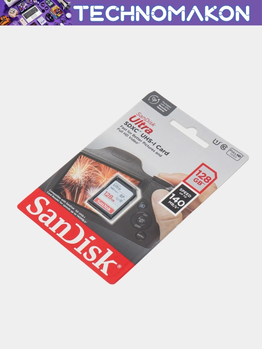 Fotoapparat uchun хotira kartasi Sandisk Ultra SDXC, 128 Gb, 140 Mb/s