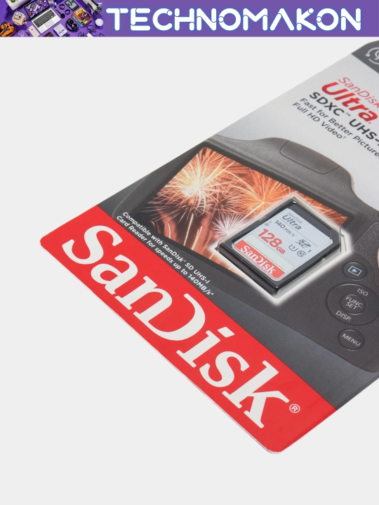 Fotoapparat uchun хotira kartasi Sandisk Ultra SDXC, 128 Gb, 140 Mb/s