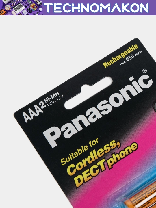 Заряжаемые батарейки Panasonic AAA 830 мА/ч, аккумулятор для радиотелефона