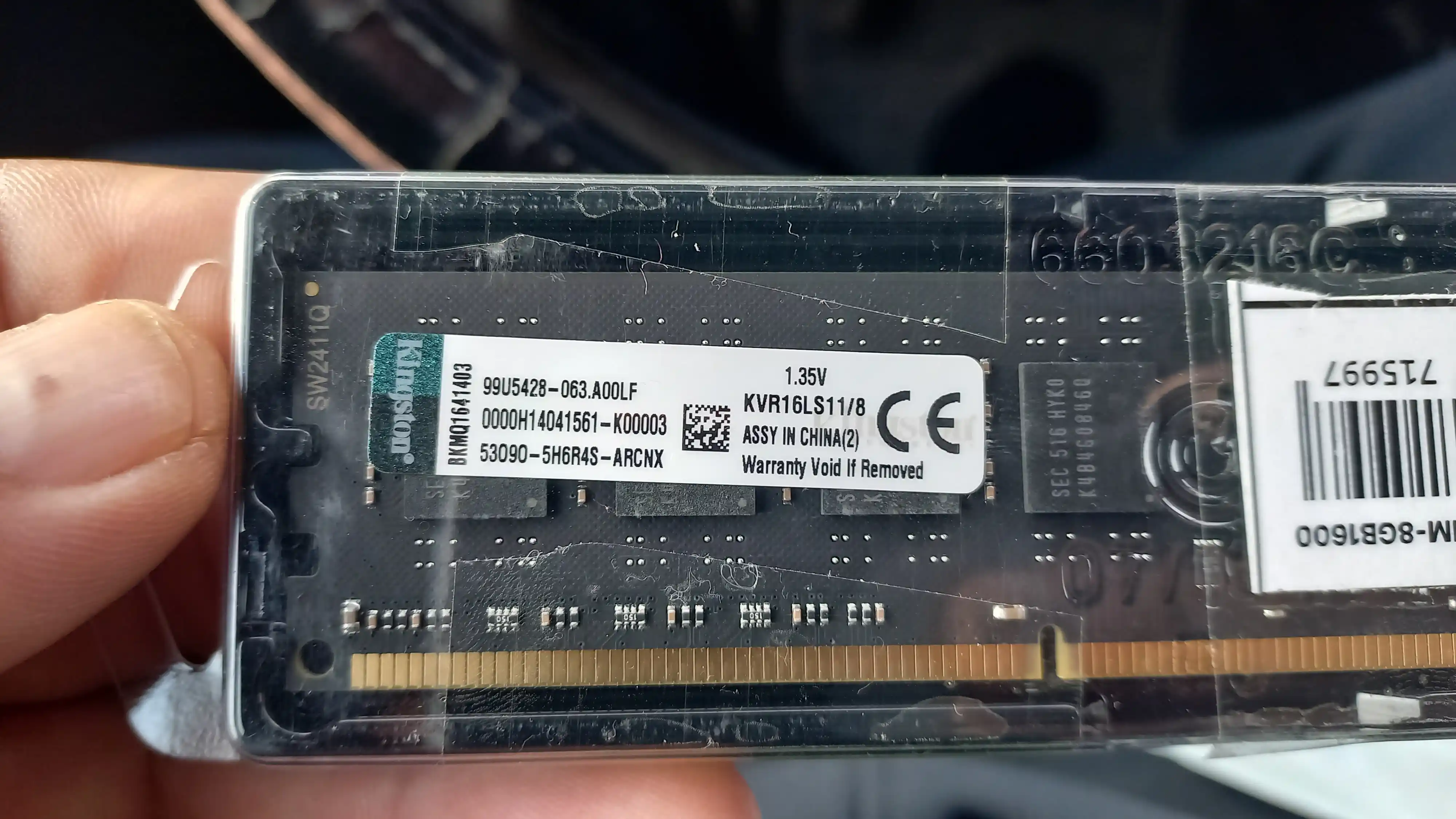 Operativ xotira Kingston, DDR3, 1600 MGts, 8 GB, OEM