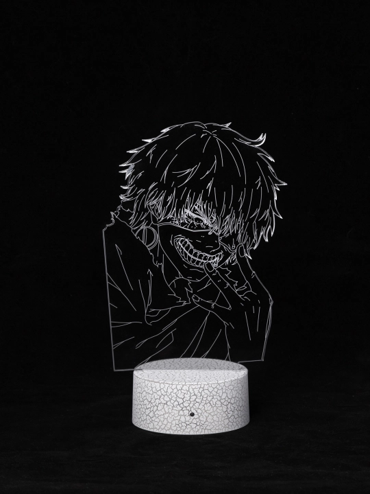 Tungi chiroq Anime Tokyo Ghoul 3D, bosharish pulti, LED RGB yoritgichi va USB bilan, sovga