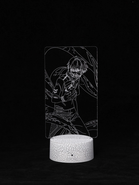 Tungi chiroq Anime Tokyo Ghoul 3D, bosharish pulti, LED RGB yoritgichi va USB bilan, sovga