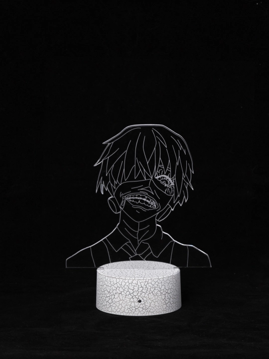 Tungi chiroq Anime Tokyo Ghoul 3D, bosharish pulti, LED RGB yoritgichi va USB bilan, sovga