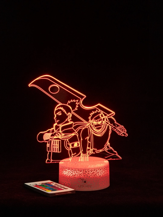 Naruto 3D animesi asosida tungi chiroq, boshqaruv pulti, RGB va USB bilan, sovga - 