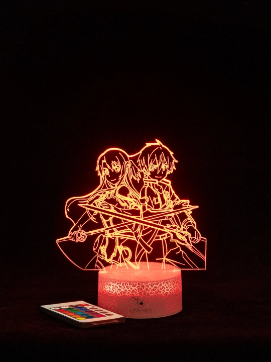 Аниме Мастера Меча Онлайн, Sword Art Online SAO 3D ночник, LED RGB подсветкой, подарок