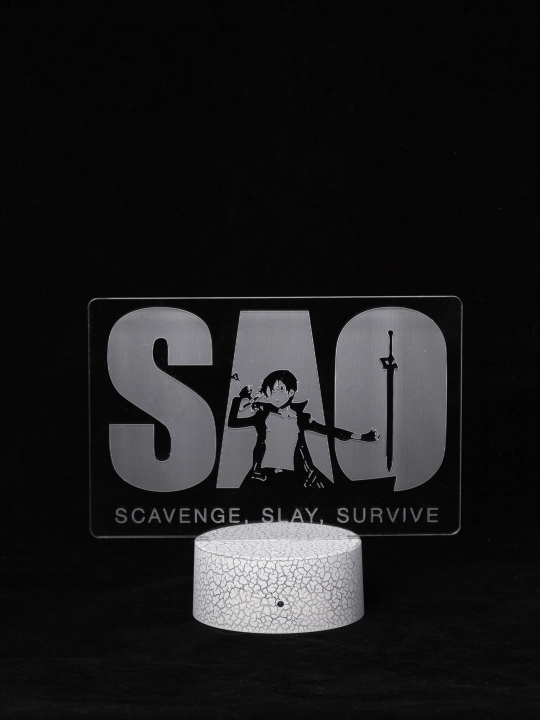 Аниме Мастера Меча Онлайн, Sword Art Online SAO 3D ночник, LED RGB подсветкой, подарок