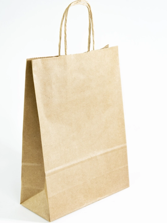 Sovg'a sumkasi bayramona qog'ozli tutqich bilan kraft paketlari 2dona 5dona 10dona 27*21см