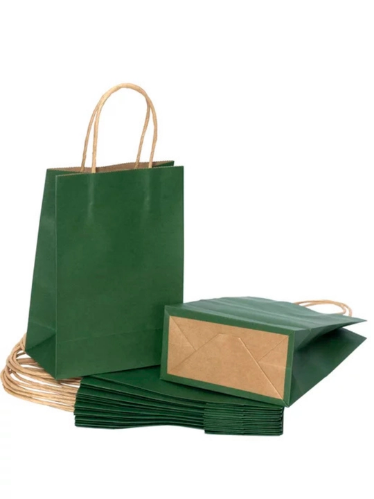 Sovg'a sumkasi bayramona qog'ozli tutqich bilan kraft paketlari 2dona 5dona 10dona 27*21см