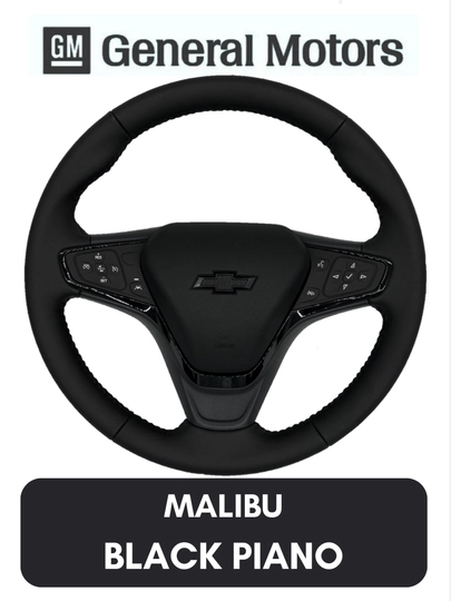 Автомобильный руль Malibu 2 Black piano кожаный. Cobalt, Gentra, Spark, Nexia 1,2,3, Onix — NSBA-MALIB2R-ЧЕРН