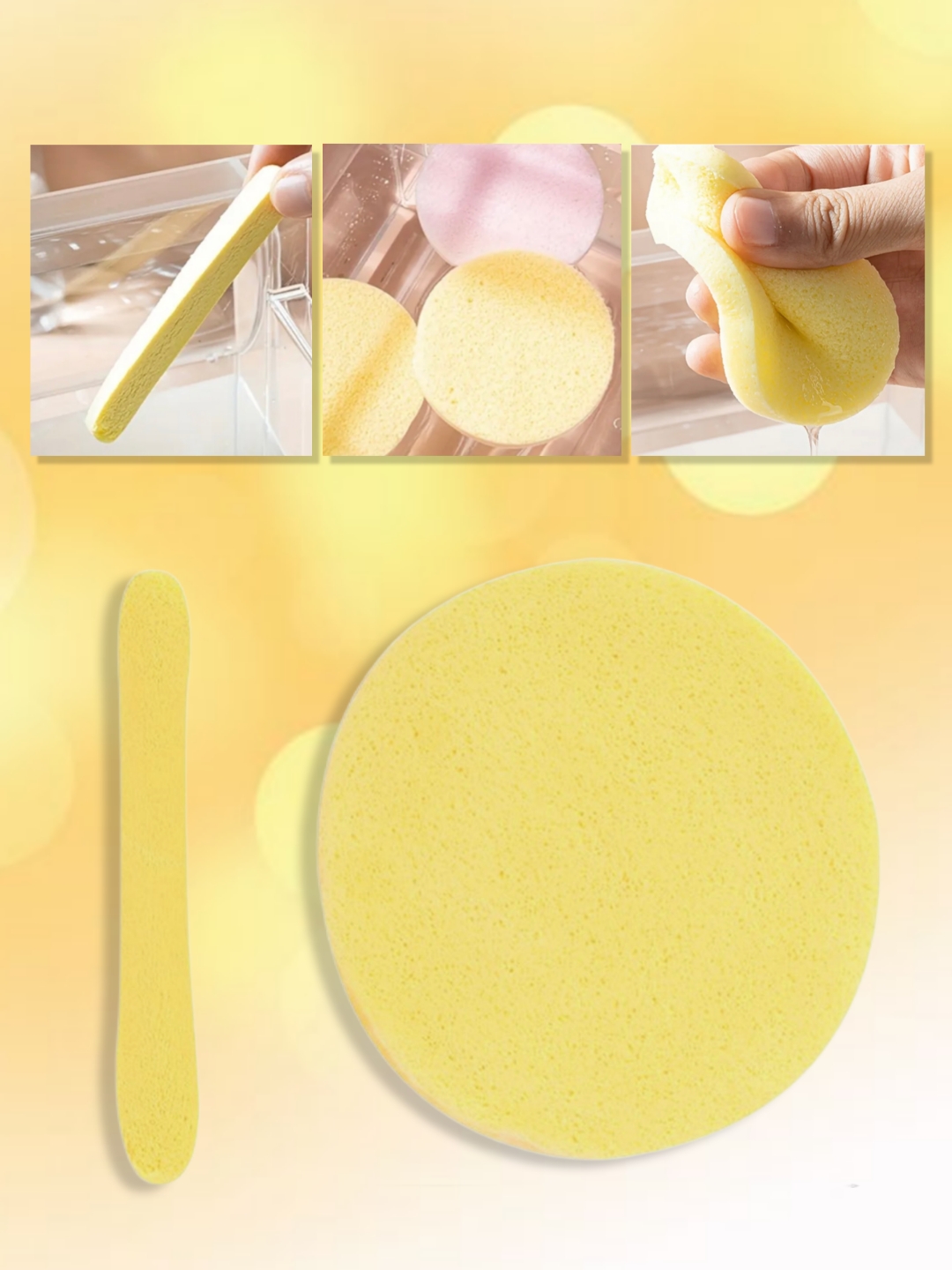 Yuvish uchun presslangan kosmetik gubkalar, 12 dona