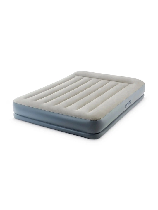 Intex надувная кровать "Mid-Rice Airbed", с подголовником и встроенным насосом 220В