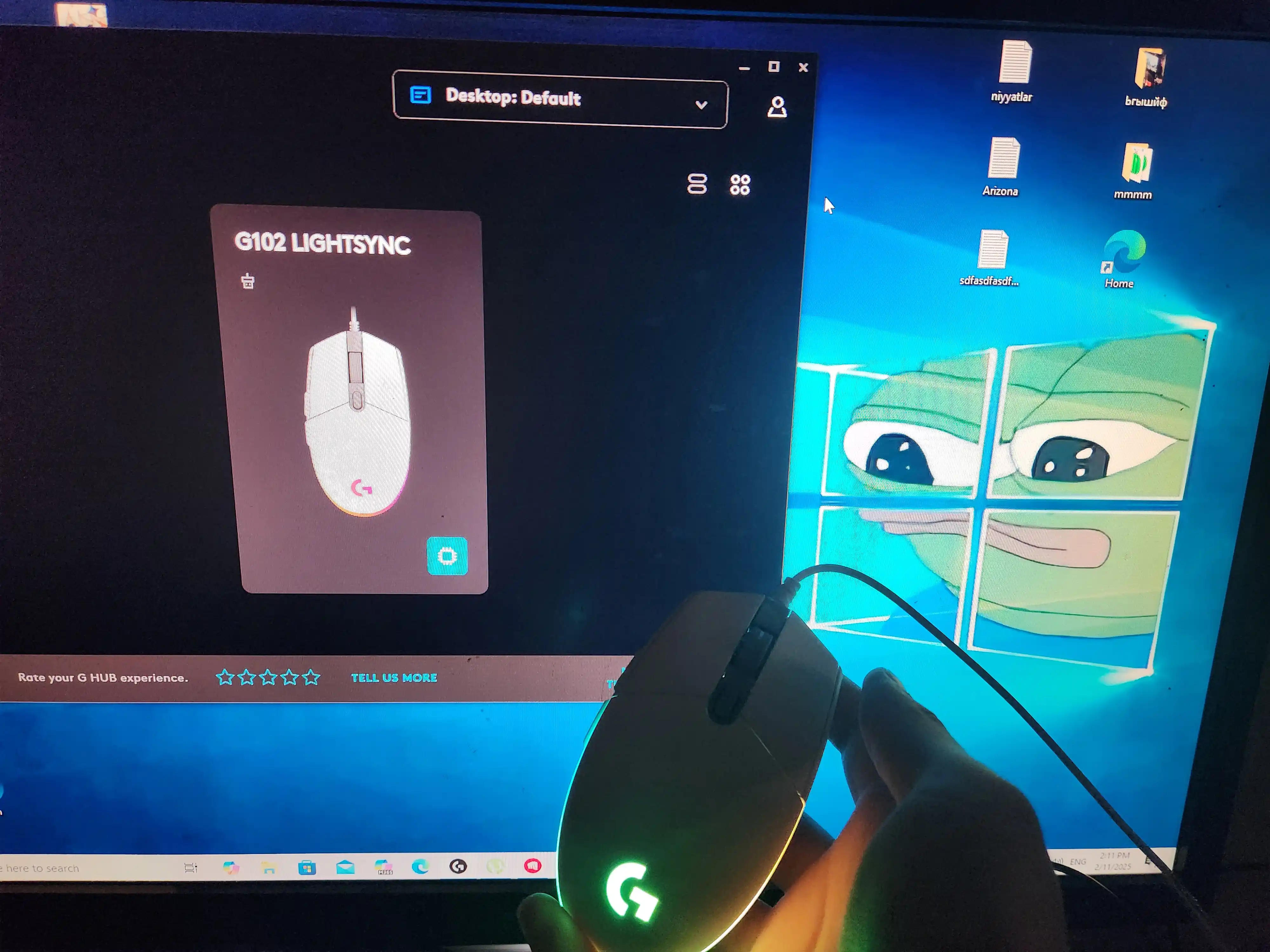 Logitech G102 LIGHTSНТС simli oyin sichqonchasi kabel bilan, kompyuter va noutbuk uchun PC