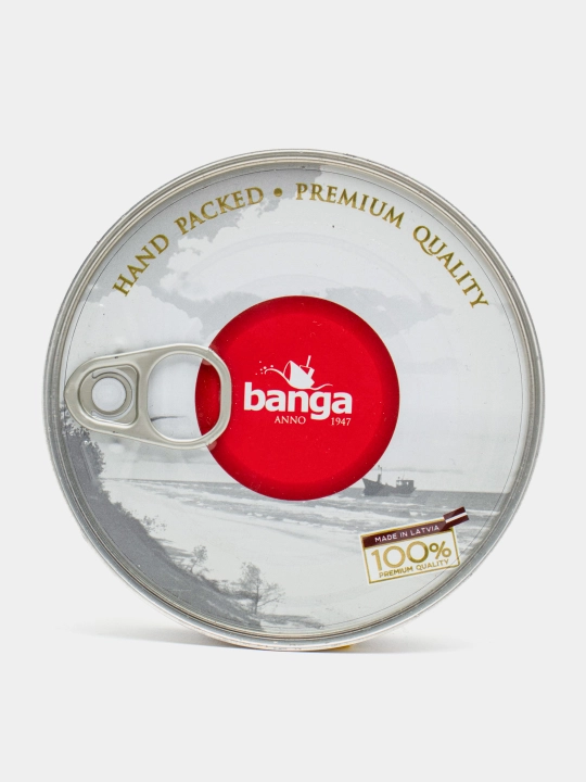 Рыбные консервы "BANGA, Копченые шпроты в масле", ж/б с ключом, 160 г.