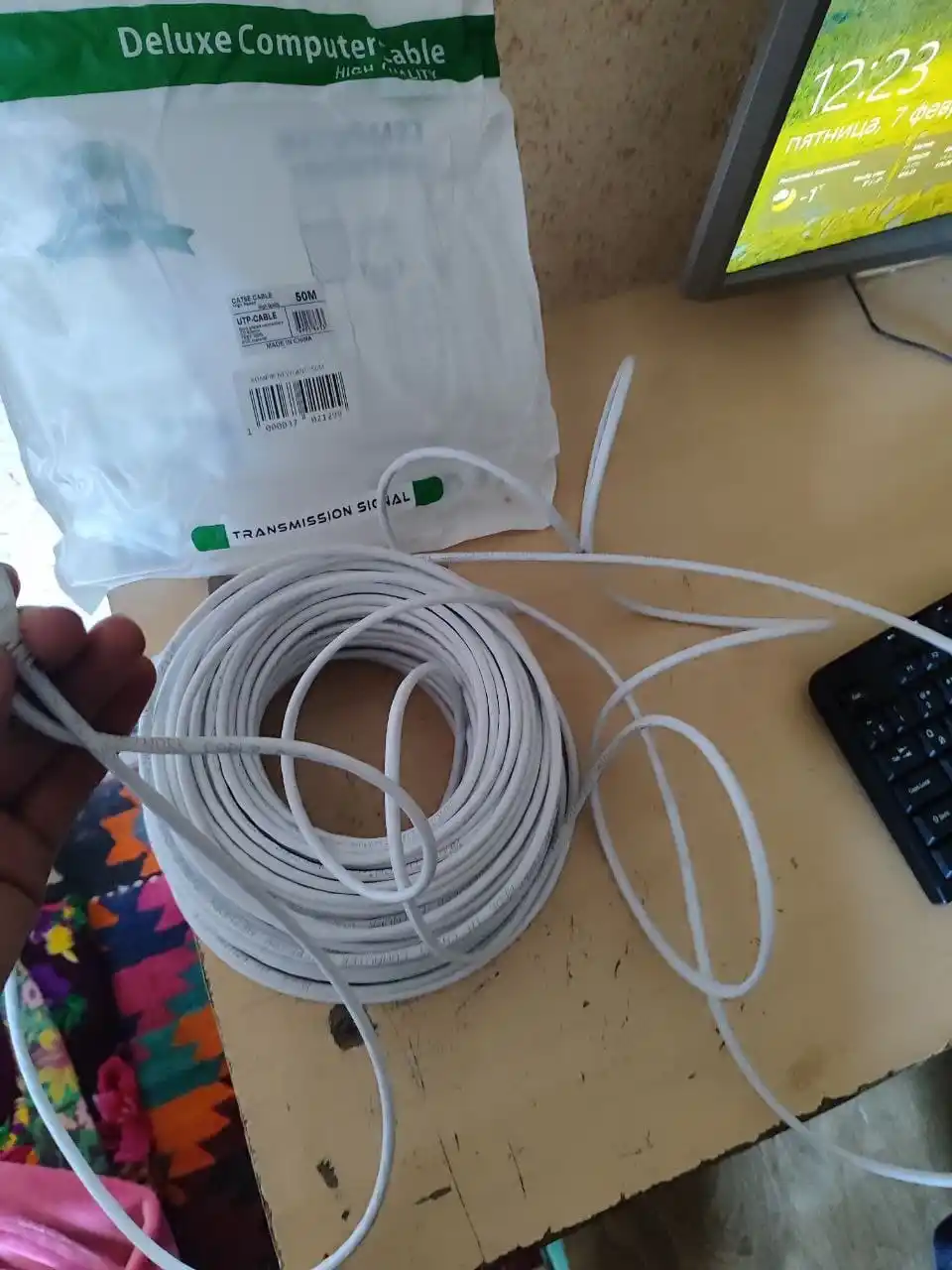 Сетевой кабель CAT-6 LAN до 10Гбит/сек, UTP для интернета, патч-корд RJ45, компьютерный