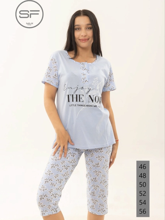 Ayollar pijamasi, 100% paxta
