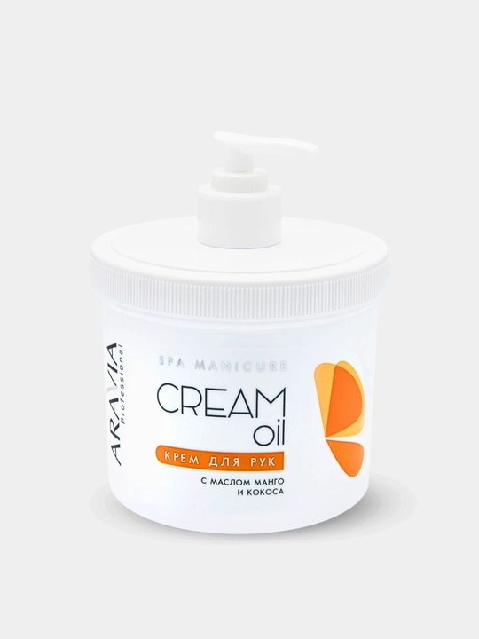 Quruq qo'l terisini namlash va oziqlantirish uchun krem Cream Oil, Aravia, 550 ml