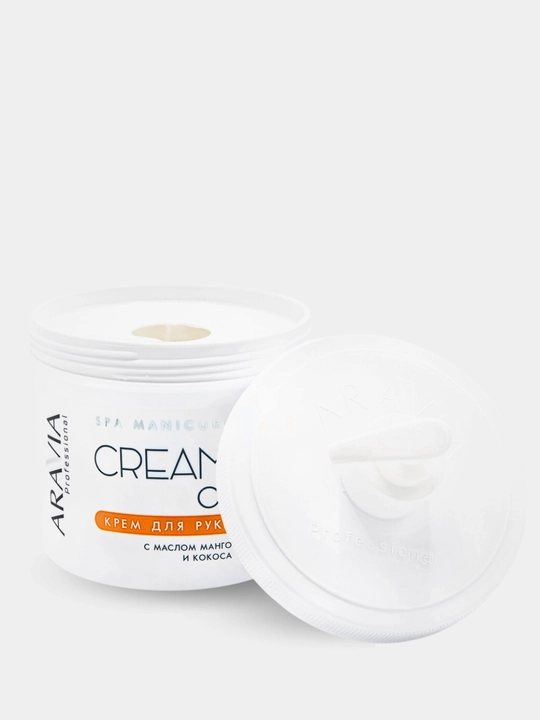 Quruq qo'l terisini namlash va oziqlantirish uchun krem Cream Oil, Aravia, 550 ml