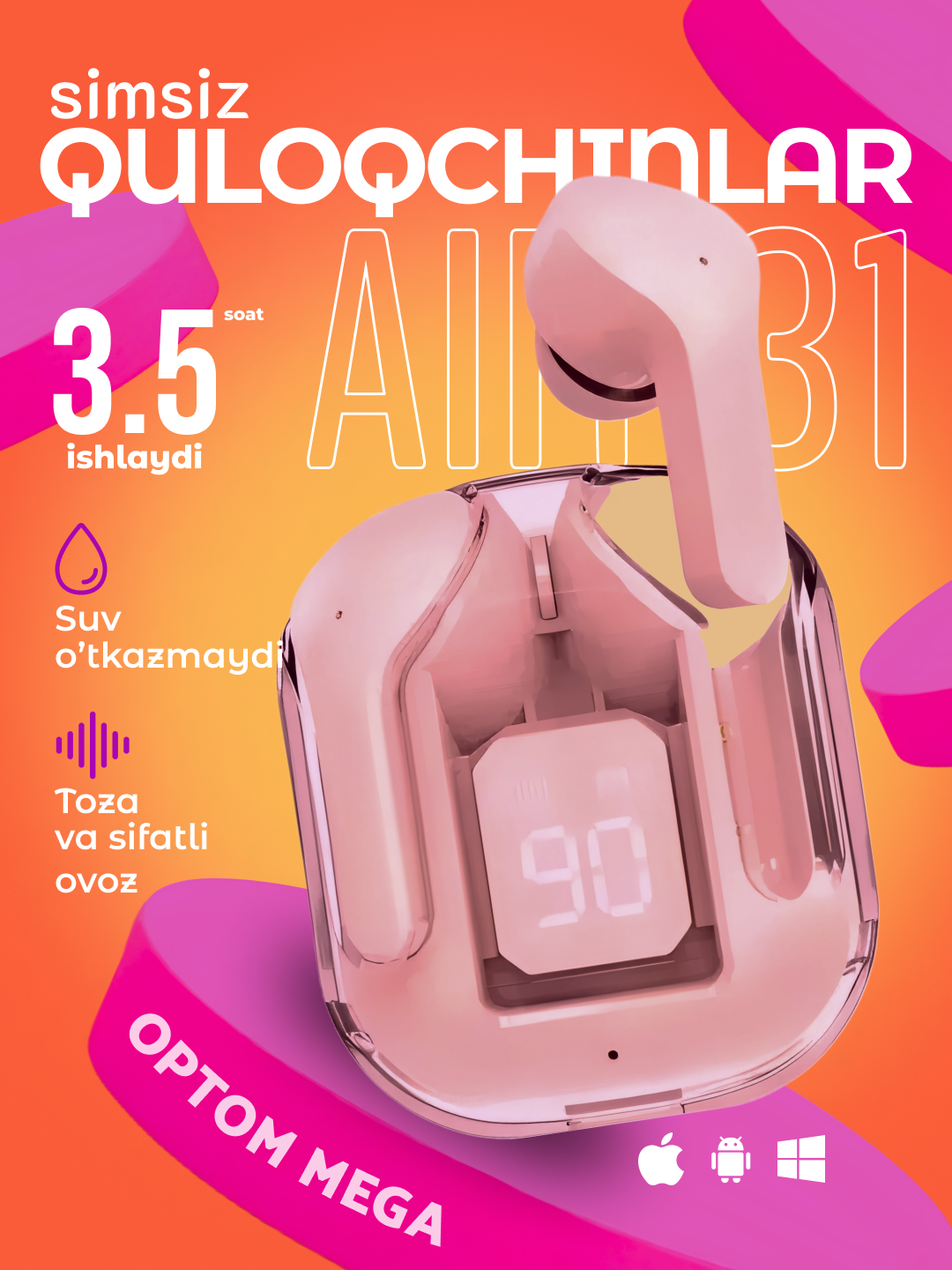 Simsiz Naushniklar APods Pro, pods 3, pro 5, max, M10, AIR 31