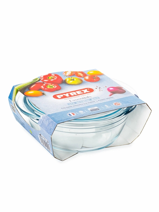 Pech va pishirish uchun, issiqqa chidamli shisha kostryulya Pyrex, 2.1 litr