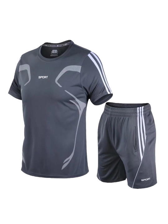 Erkaklar sport kiyimlari, qisqa yengli, fitness forma, uniseks - 