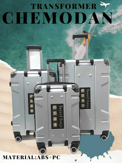 Чемоданы для путешествий, легкие и качественные, Transformer 1227 — CHEM-TR1227-СЕРЫЙ-L