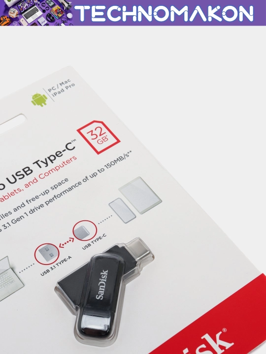 Flesh-xotira Sandisk Ultra Dual drive 32gb Go Usb Type-C 150Mb/s Usb 3.1