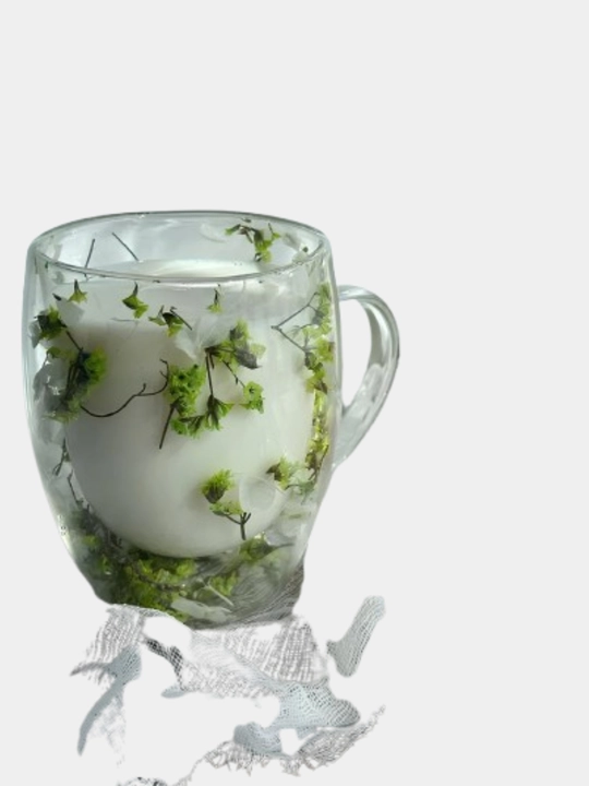 Shisha krujka, ikki devorli va gulli, 250, 350 ml