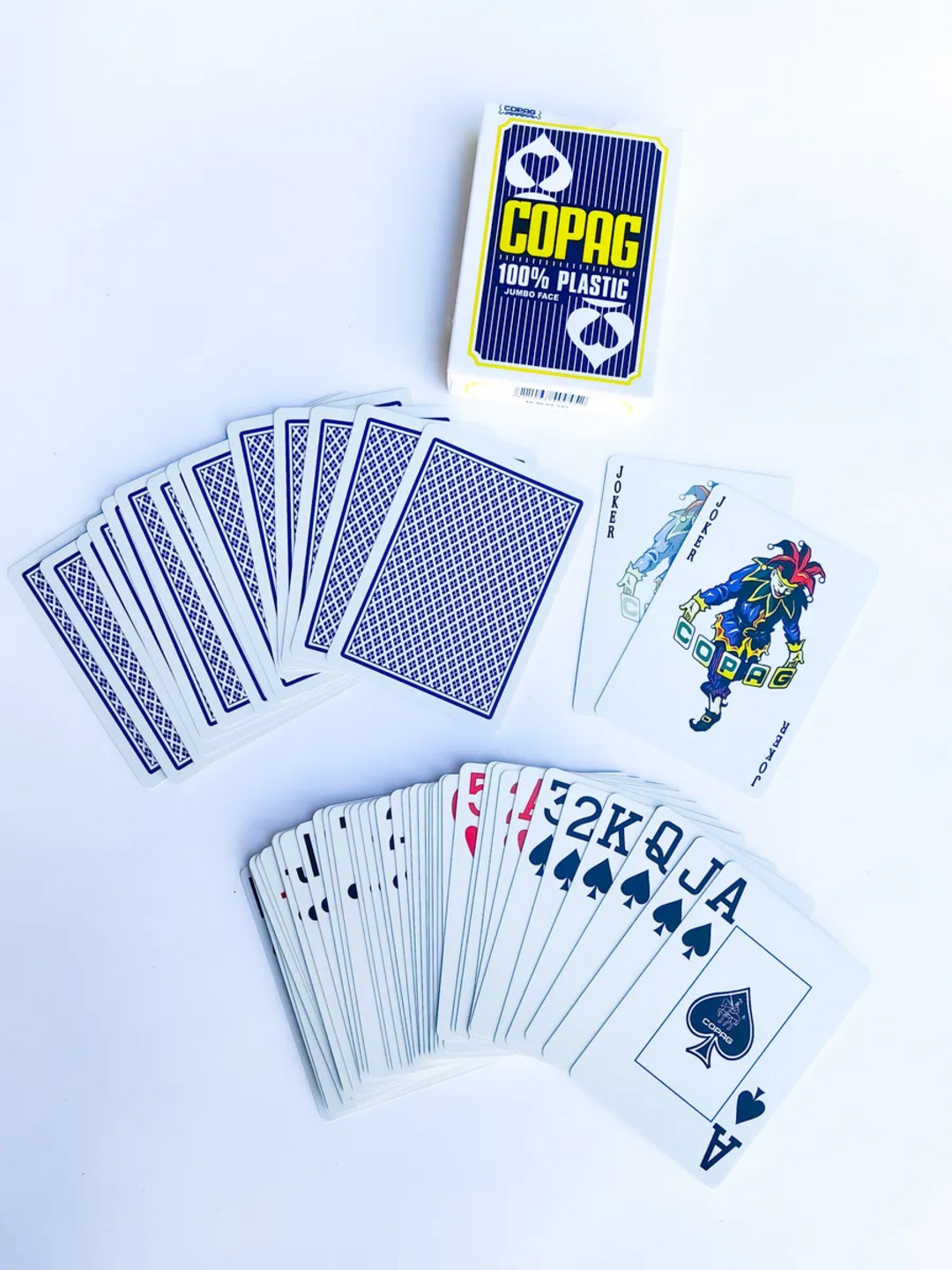 Покерные карты, пластиковые, красные, синие, 1 колода, 54 шт - 