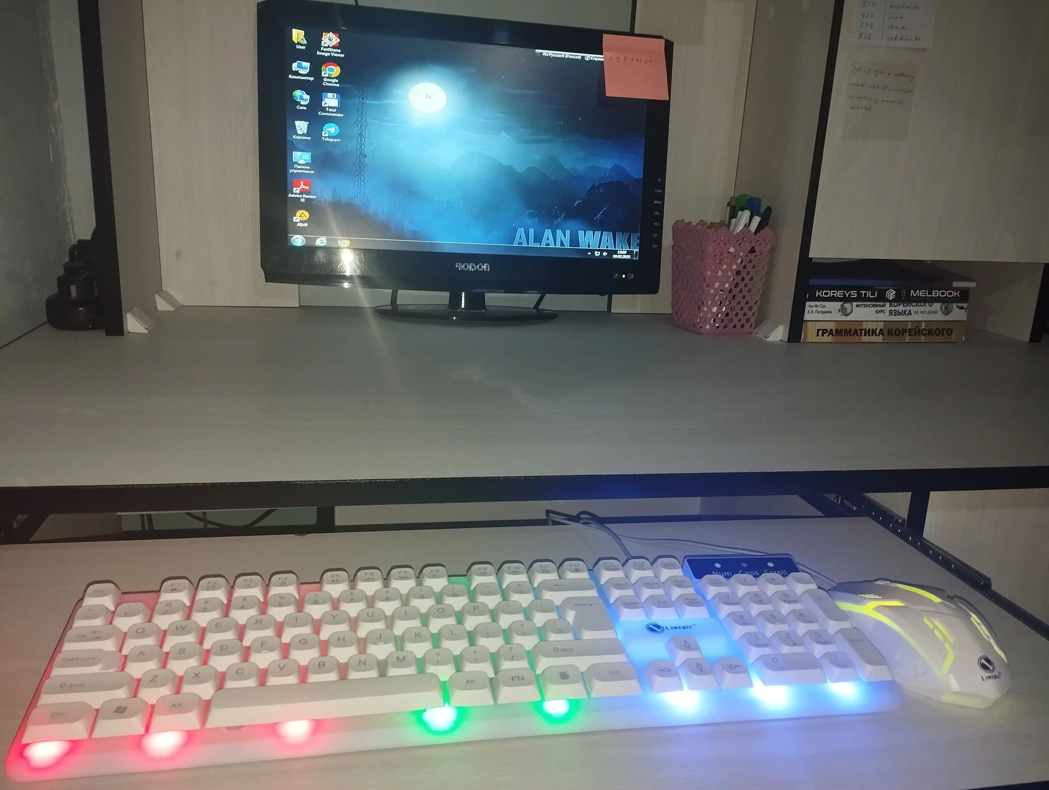 Игровая клавиатура и мышь F83, с RGB подсветкой, с LED освещением, для игр, проводная