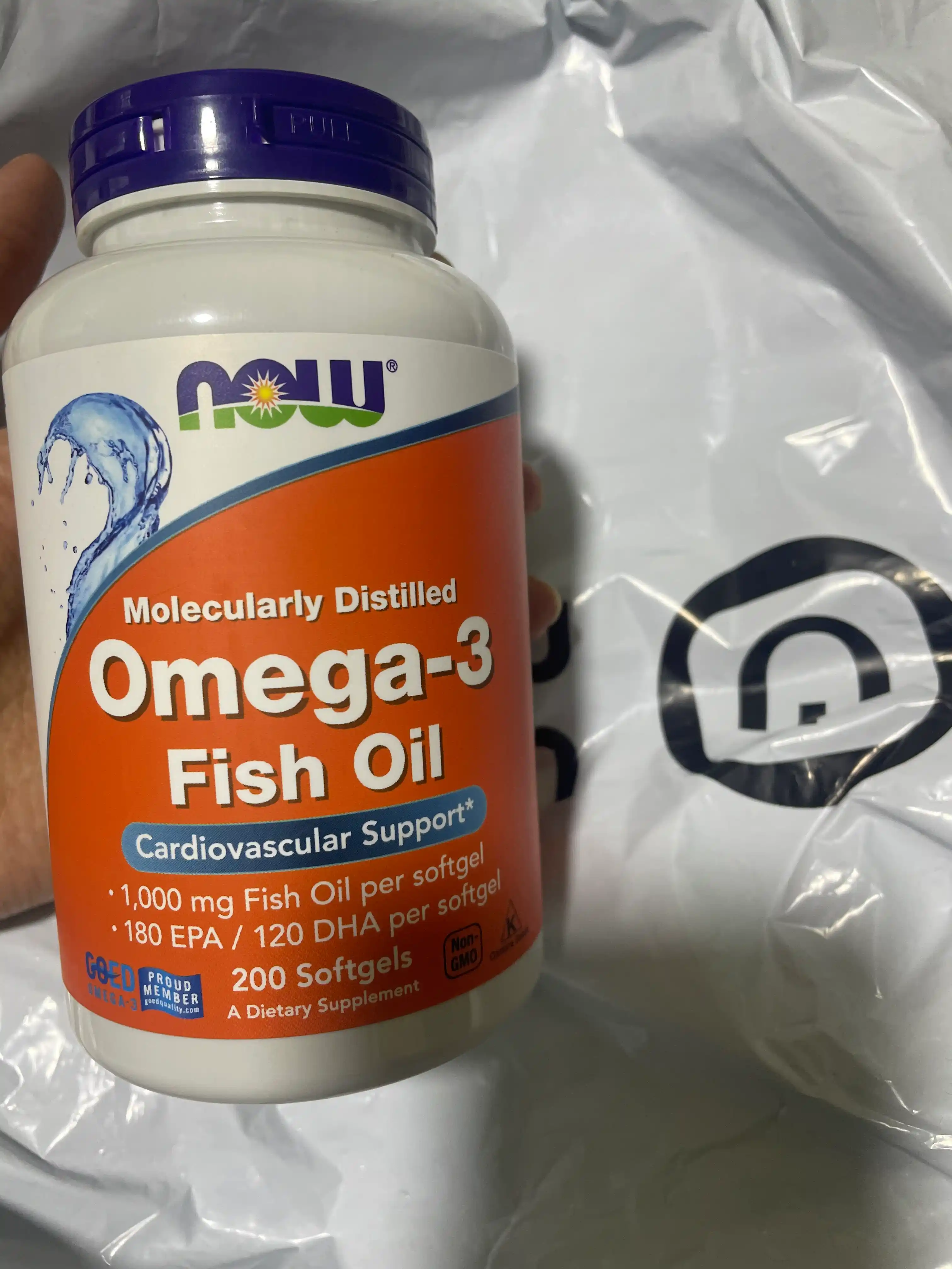 NOW Foods, Omega-3 baliq yog'i, 1000 mg, 180 EPA, 120 DHA