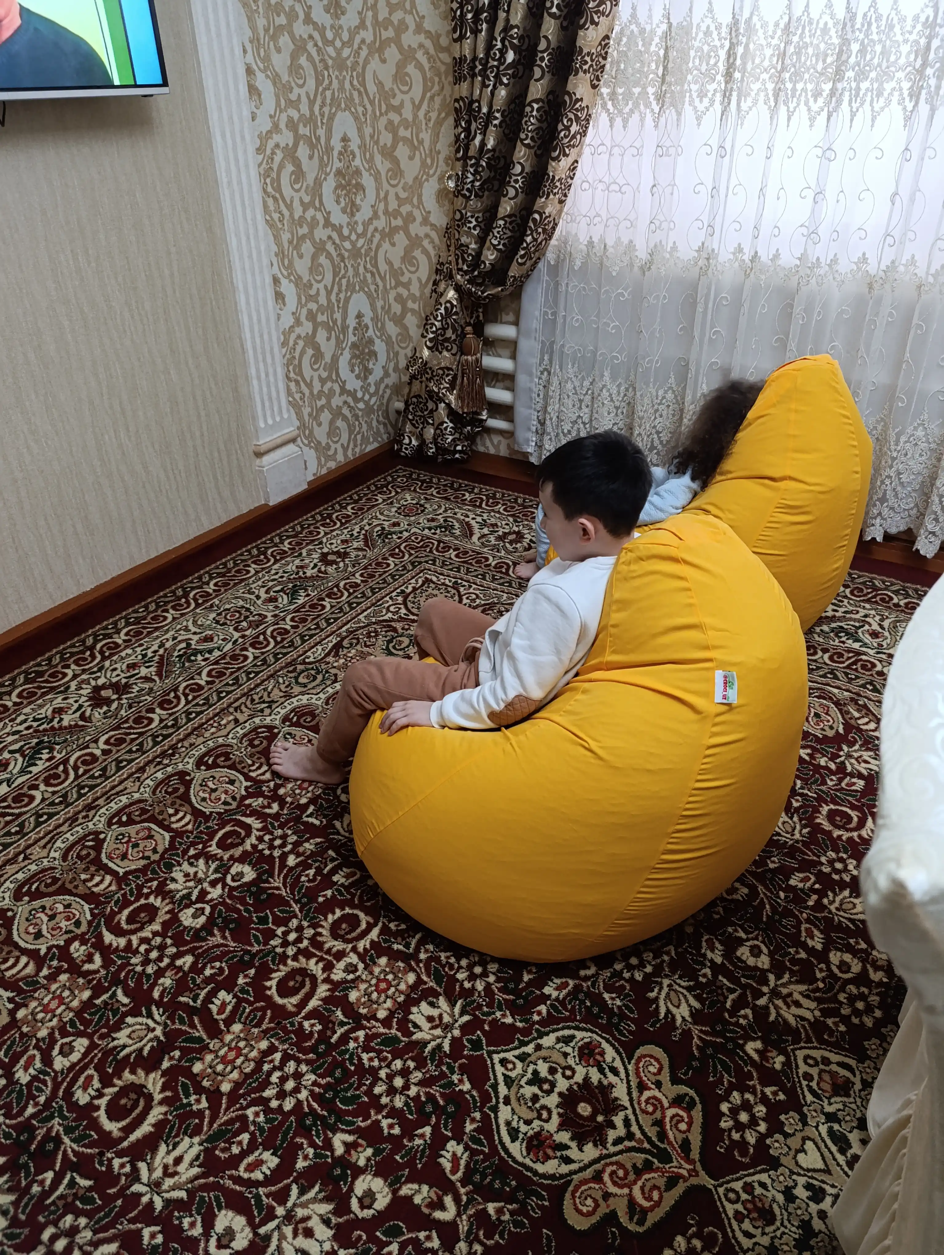 Ramkasiz kreslo meshok Beanbag, o'rta o'lchamli XXL, gabardindan