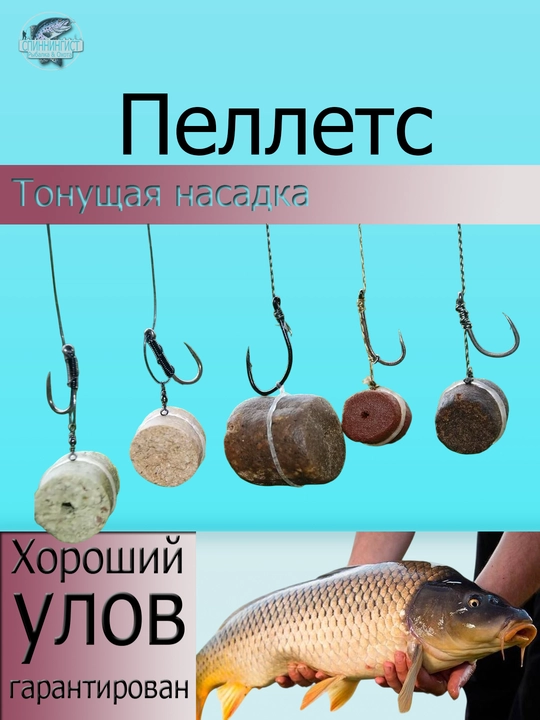 Пеллетс насадочный, с резинкой для рыбалки на сазана, карпа, 10 мм, тонущий - 