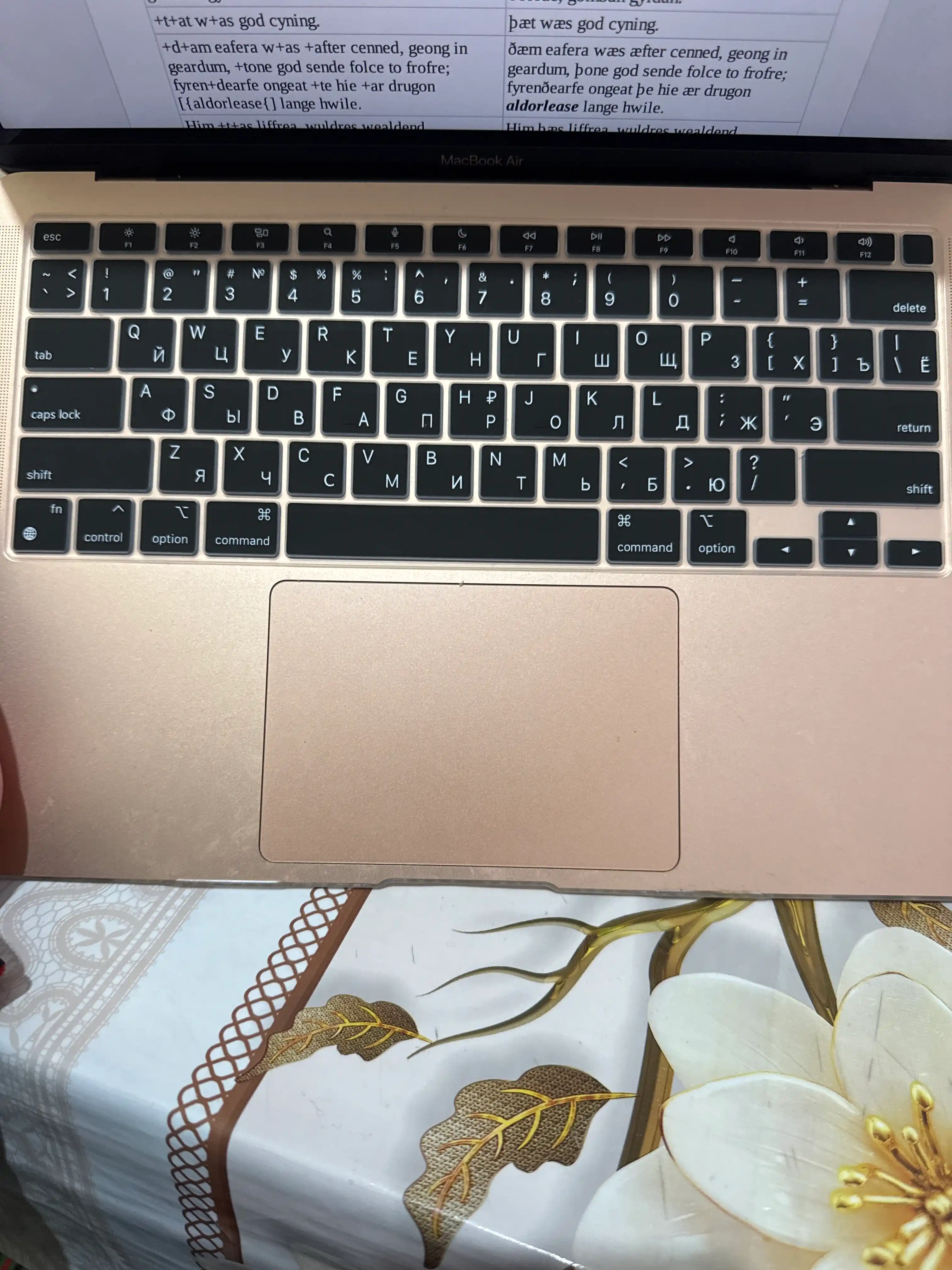 Пленка/наклейка на клавиатуру с русской раскладкой для Macbook Air/Pro/13.3/13.6/M1/M2