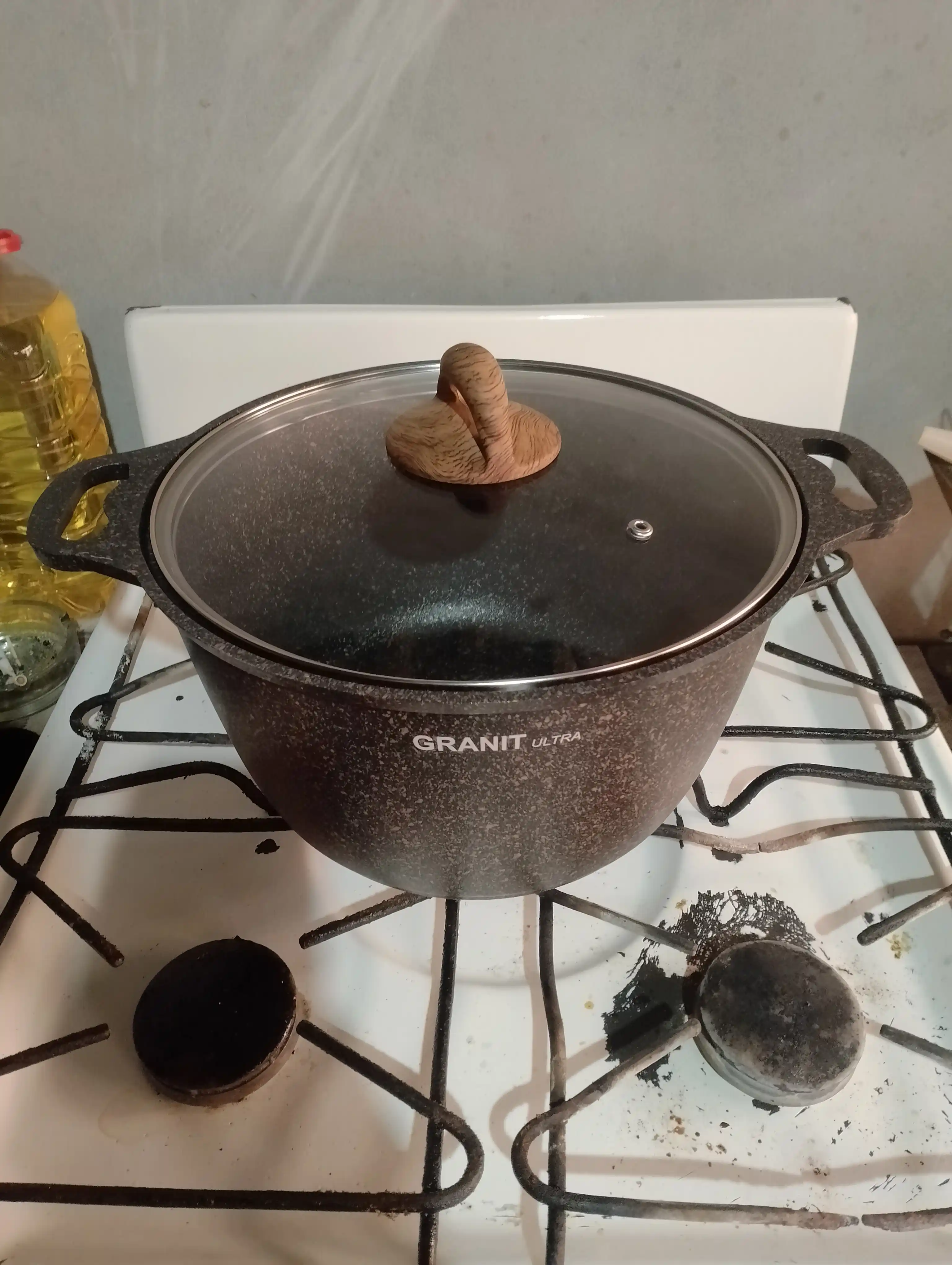 Кастрюля Kukmara Granit Ultra, со стеклянной крышкой