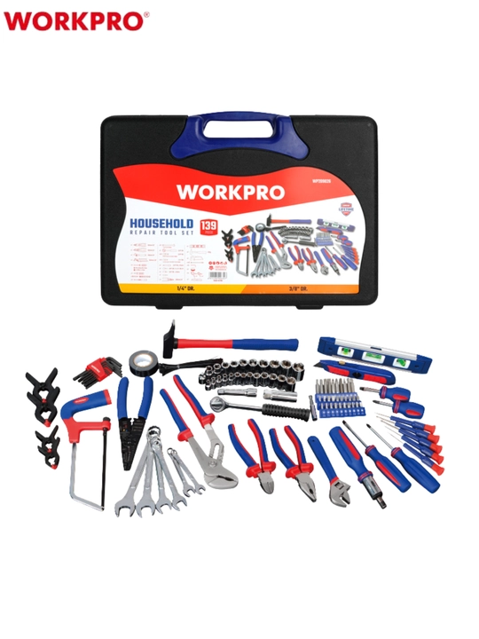 WorkPro ta’mirlash, qurilish va avtomobil uchun universal asboblar to‘plami