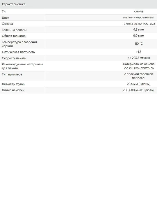 Риббон термотрансферный, 100 мм *  200 м, 1 шт, серебряный цвет, для термопринтера