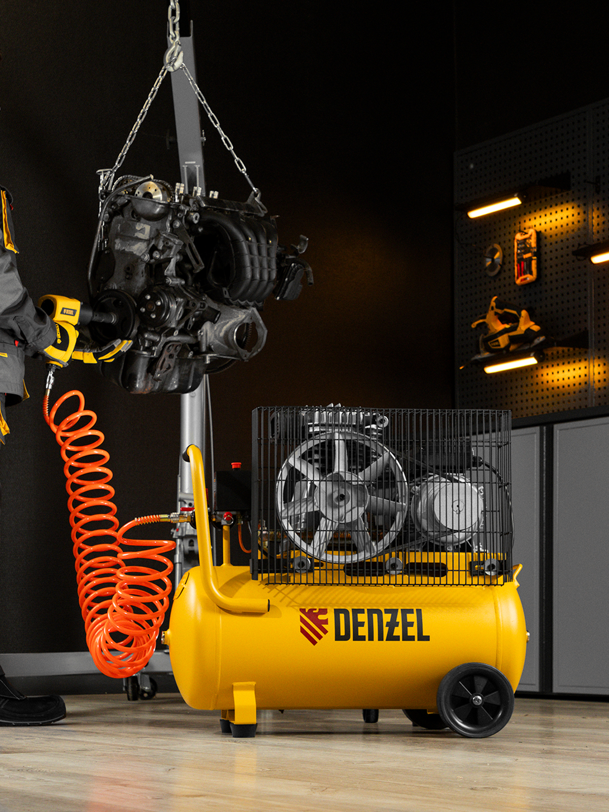 Havo kompressori DENZEL BCI2300/50, 2.3 kVt, 50 litr, 400 litr/daq, kamar haydovchi, 58113