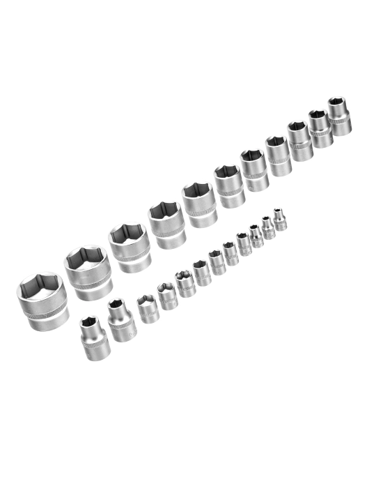 Набор инструментов СИБРТЕХ, 1/2", 1/4", кейс, 76 предметов, 13394