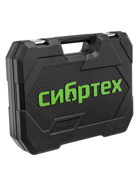 Набор инструментов СИБРТЕХ, 1/2", 1/4", кейс, 76 предметов, 13394