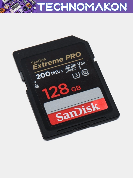 Fotoapparat uchun xotira kartasi Sandisk Extreme Pro SDXC UHS-I card, 128 GB, 200Mb/s