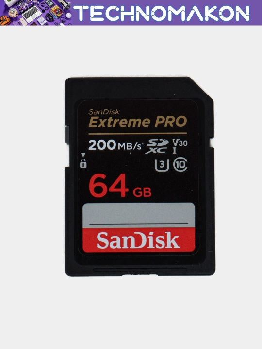 Fotoapparat uchun xotira kartasi Sandisk Extreme Pro SDXC UHS-I card, 64 GB, 200 Mb/s