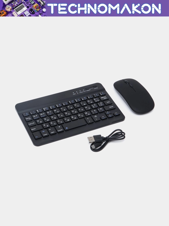 Simsiz mini klaviatura va sichqoncha to'plami, planshet va PC uchun, Bluetooth, Slim, ENG