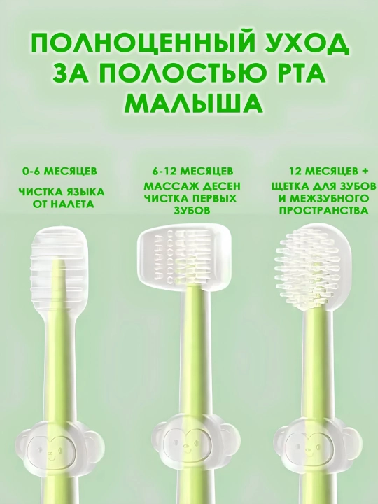 Зубная щетка для детей от 0 до 18 месяцев