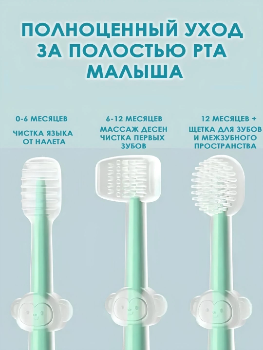 Зубная щетка для детей от 0 до 18 месяцев