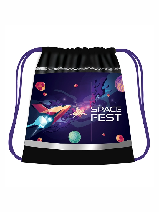 Сумка для сменной обуви, ткань, дизайн, с карманом СДС-71-SPAСEFEST q0000051829 - 