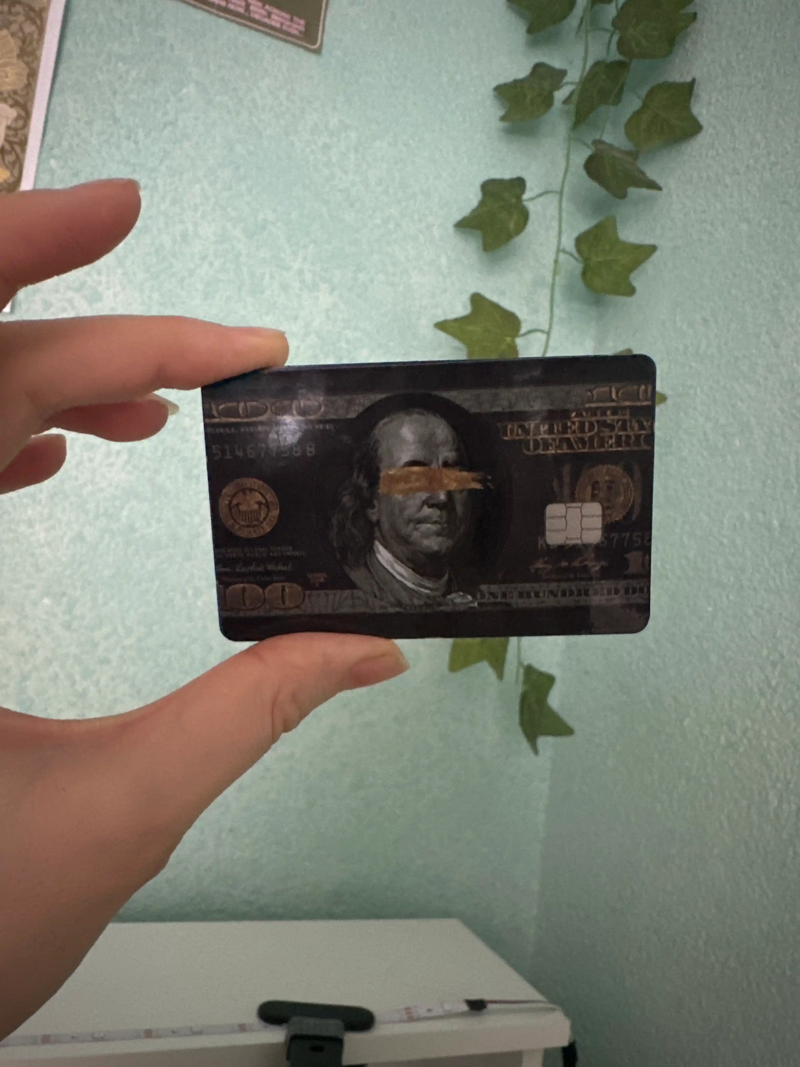 Bank kartasi va chipta stikerlari, pul, dollar